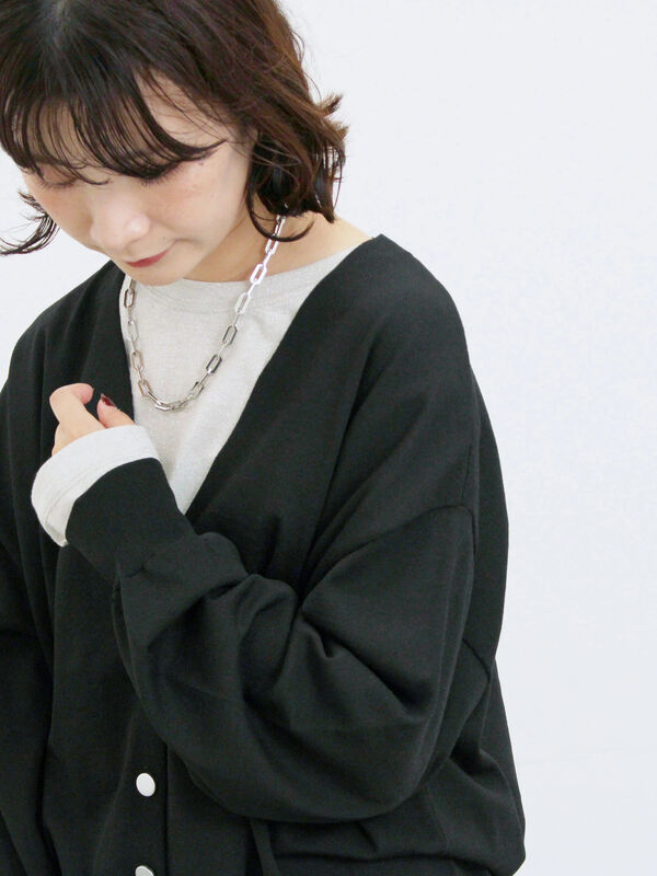 セール】 裾ドロストニットカーディガン（ブラック/ベージュ/ブルー