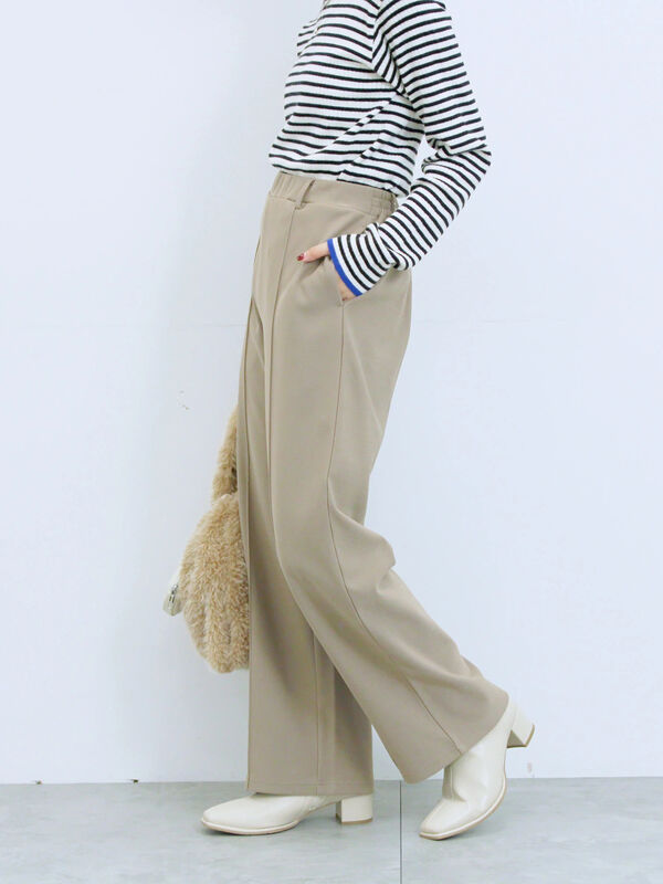 セール】 カットジョーゼット裏ボンディングパンツ（チャコールグレー