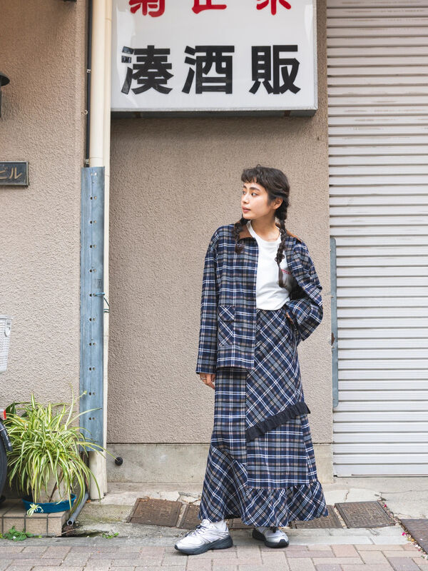 セール】 BETTY'S BLUE シャツジャケット（レッド/ネイビー/トップス