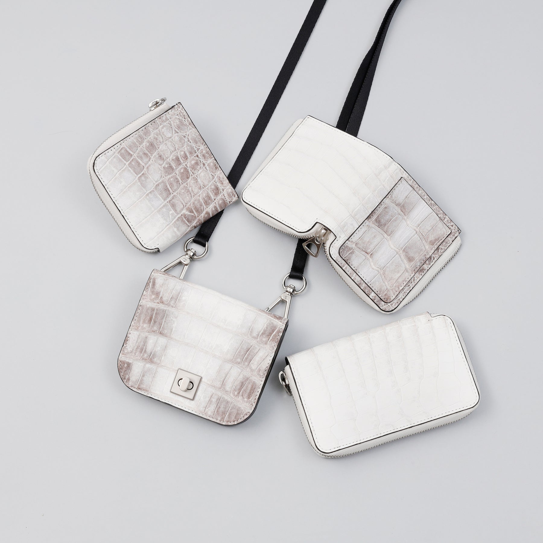 CRISTY SMART MID WLT.5 | Rare Undyed Himalayan Crocodile Wallet