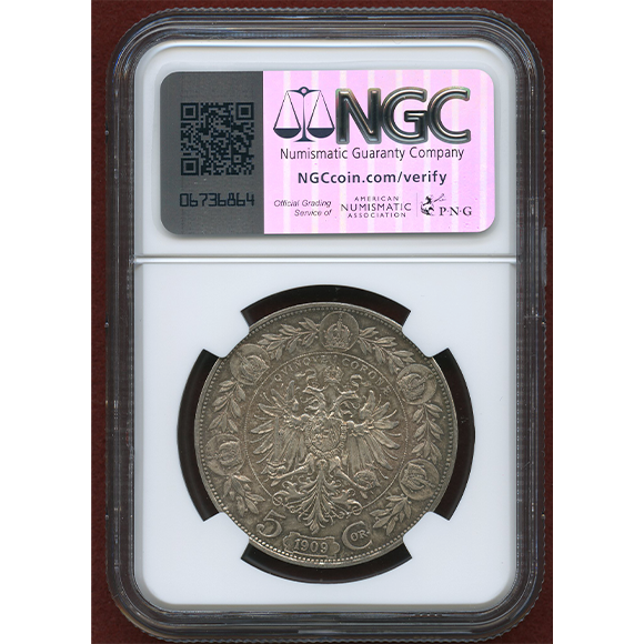 JCC | ジャパンコインキャビネット / オーストリア 1909年 5コロナ銀貨