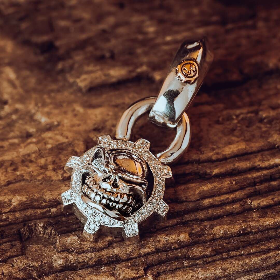 スターリンギア マイクロスカルギアフェイスペンダント w/18k S