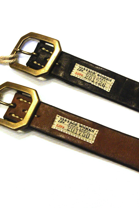 Vintage Works」ヴィンテージワークス ナロー レザーベルト 細ベルト