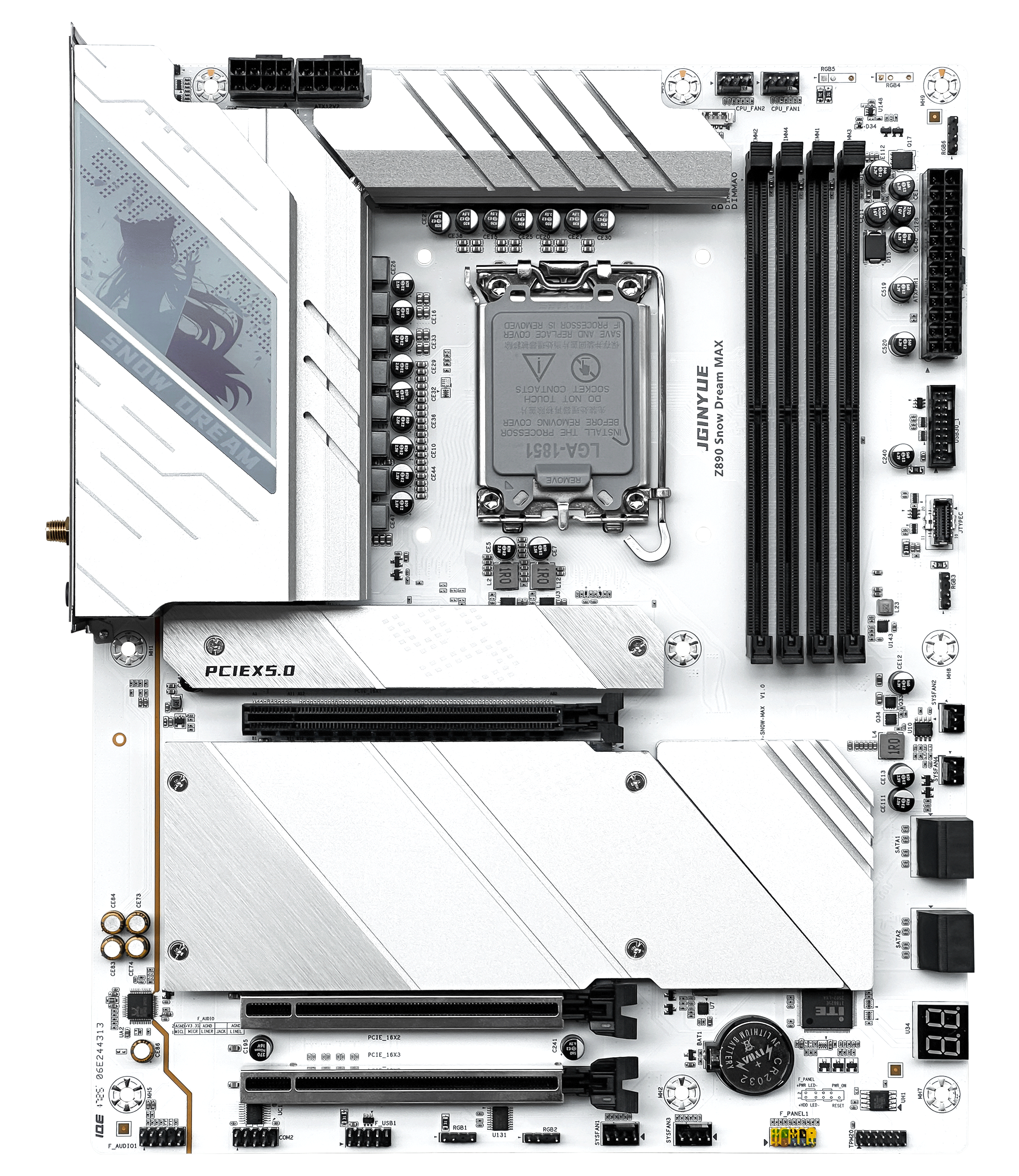 JGINYUE Z890 Snow Dream MAX motherboard - Intel LGA1851 - JGINYUE