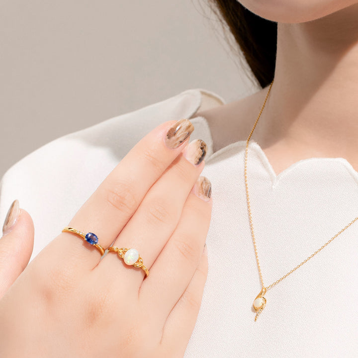 WEB限定】9月誕生石 K18 イエローゴールド サファイア リング