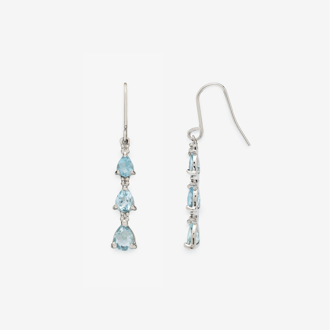 予約商品】3月誕生石 プラチナ アクアマリン ピアス （10414771011886