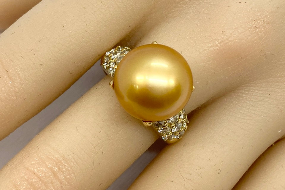 Golden Pearl K18ゴールデンパール ダイヤモンドリング (NO.128213