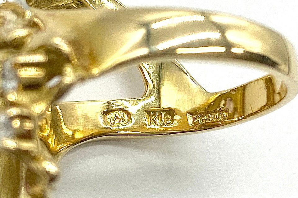 松崎勉＆憲子】 K18/Pt900ピンクトルマリン ダイヤモンド ブルー