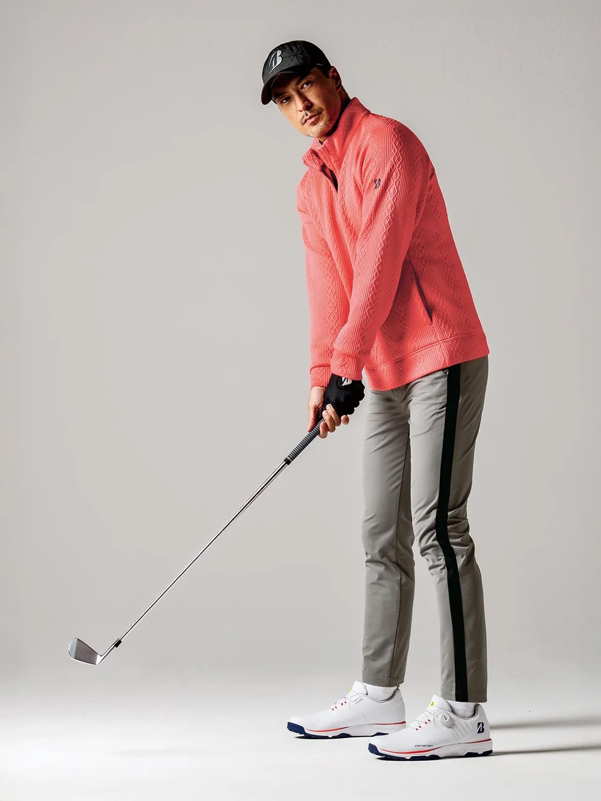 25年秋冬 【B-02】 長袖ハーフジップジャケット(M OR(オレンジ