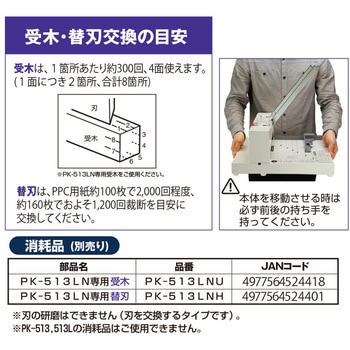 PK-513LN かんたん替刃交換断裁機 PLUS(プラス)[文具] 細断式 - 【通販