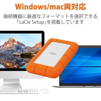 HDD (ハードディスク) 外付け ポータブル LaCie Rugged Mini IP67 防水