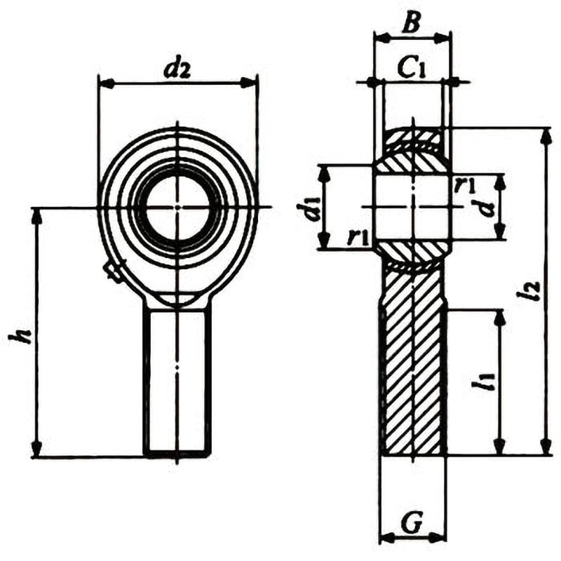 POS4 ピロボールPOS(おねじ付・給油式・右ネジ) 1個 IKO(日本トムソン