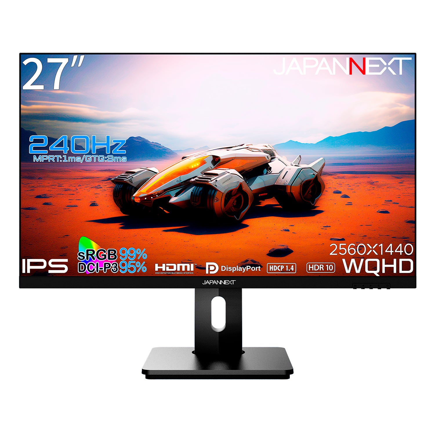 JAPANNEXT 27インチ IPSパネル搭載 WQHD(2560x1440)解像度 240Hz対応