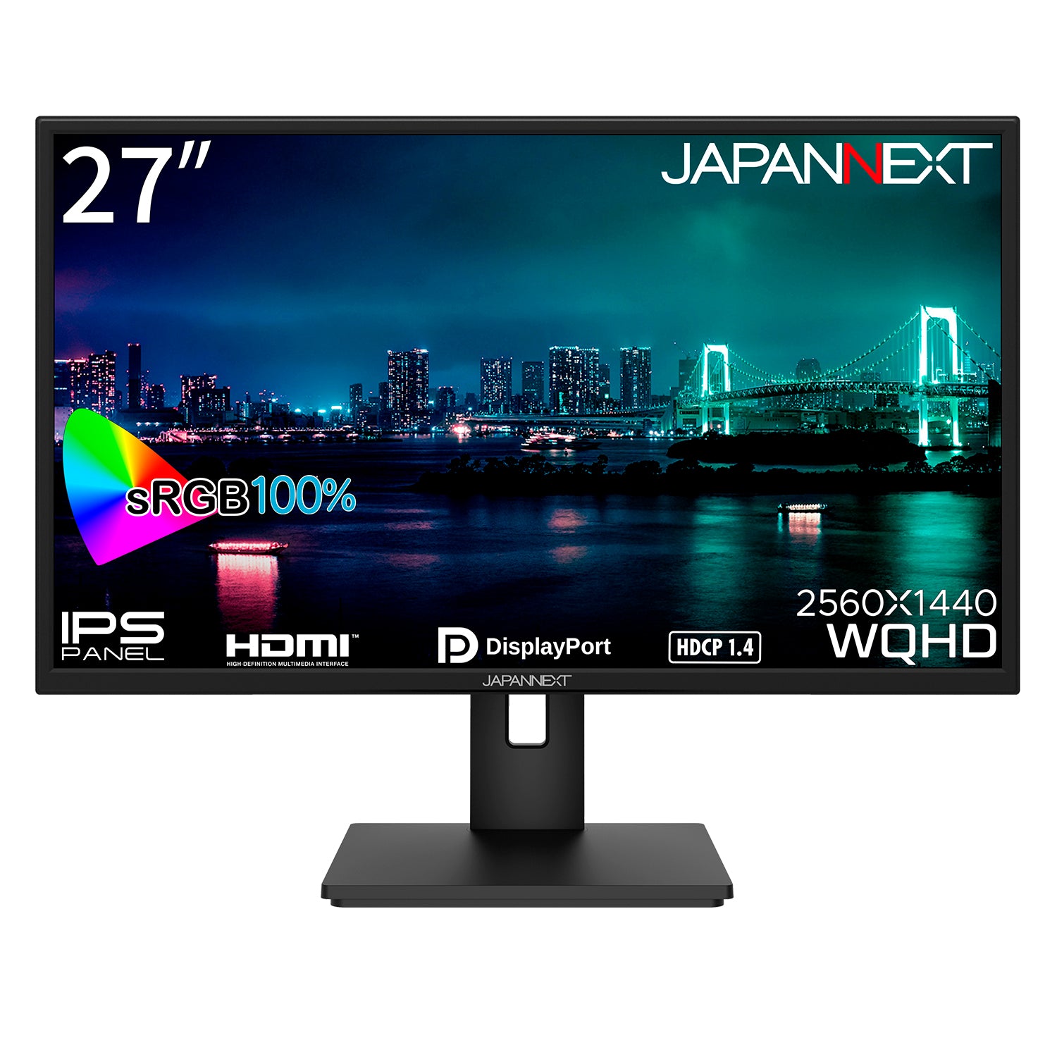 JAPANNEXT 27インチ IPSパネル搭載 WQHD(2560x1440)解像度 液晶