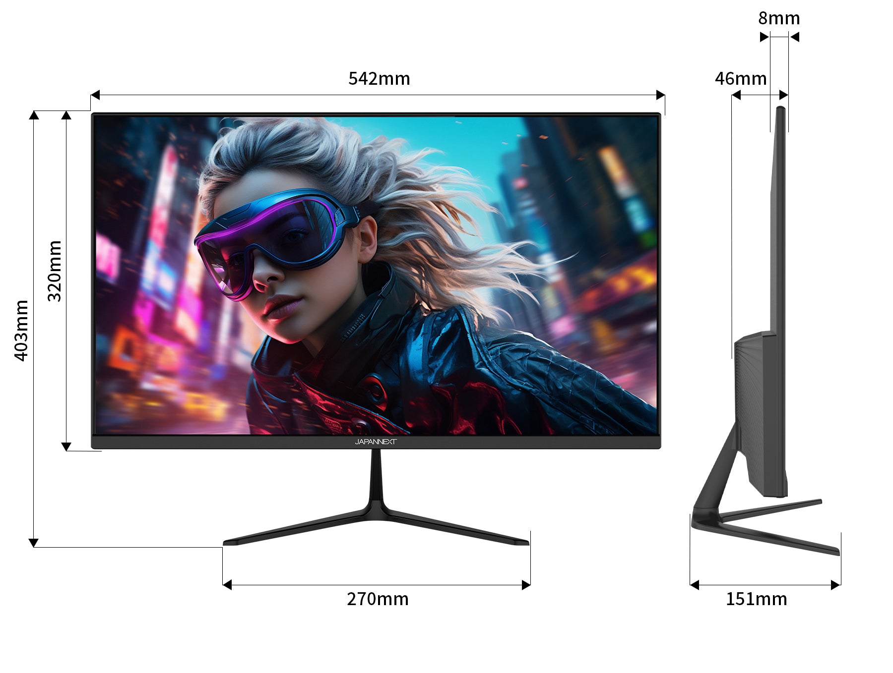 JAPANNEXT 23.8インチ IPSパネル搭載 200Hz/0.5ms(MPRT)対応 フルHD