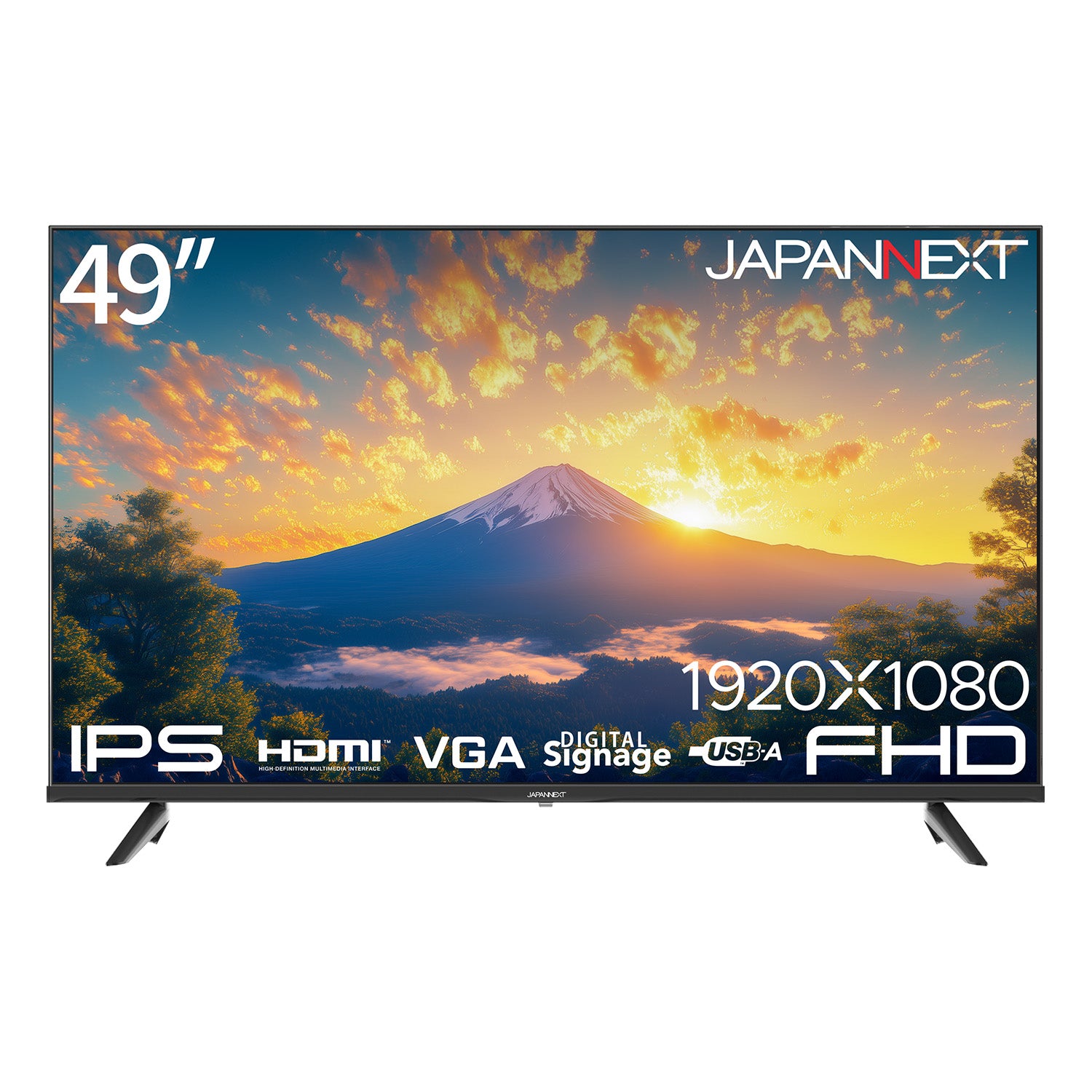 JAPANNEXT 49インチ IPSパネル搭載 フルHD(1920x1080)解像度 大型液晶