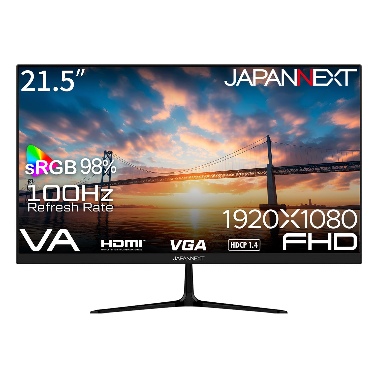 JAPANNEXT 21.5インチ VAパネル搭載 フルHD(1920x1080)解像度 液晶