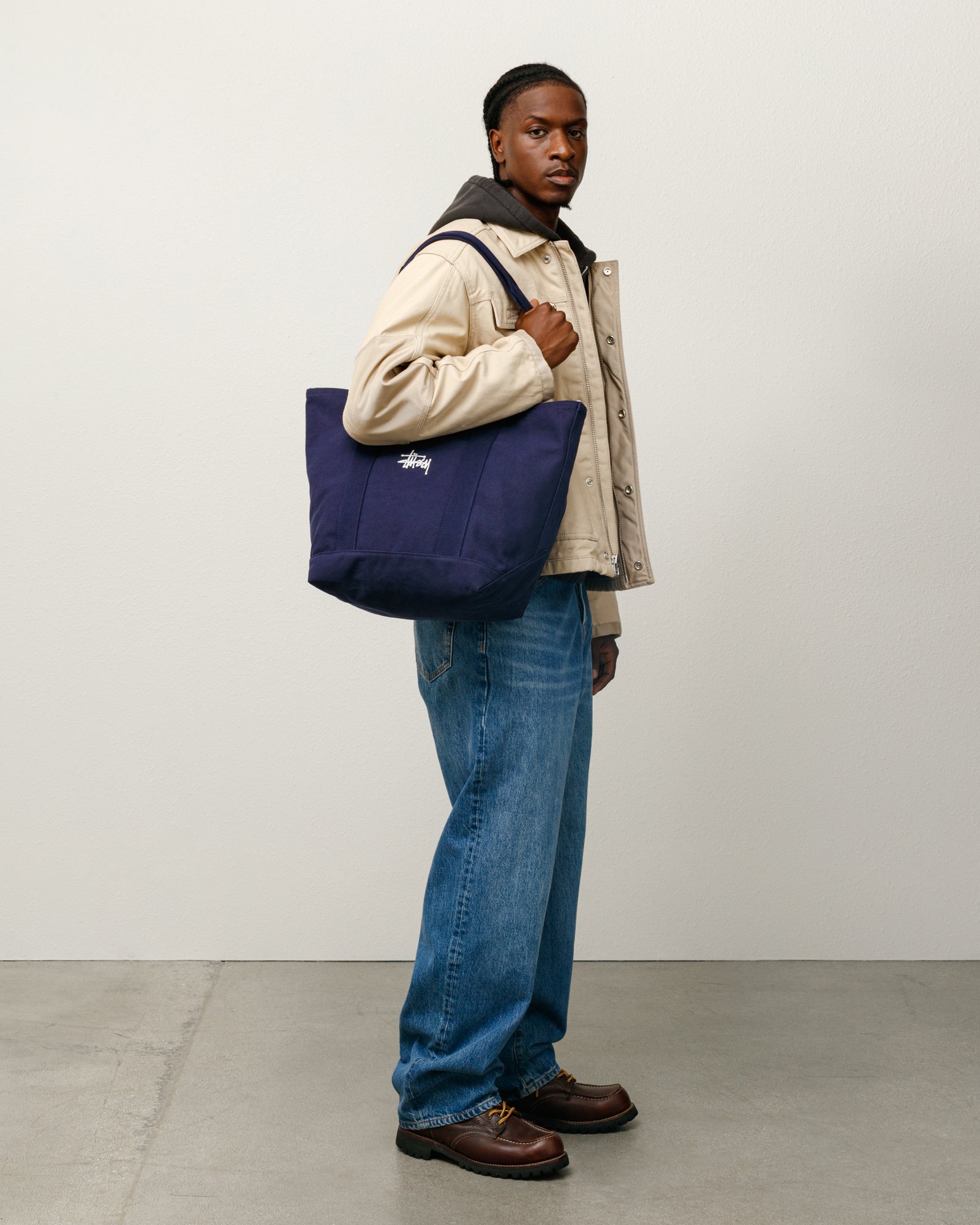 Canvas Market Tote – Navy | Accessories | Stüssy Japan