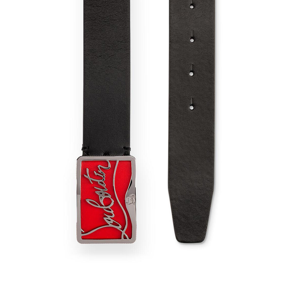RICKY BELT 35 BLACK/RED/BLACK GUNMETAL Classic Leather - Belts