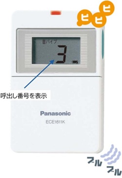 ワイヤレスコール】受信器は、2台の発信器からの呼び出しを識別でき