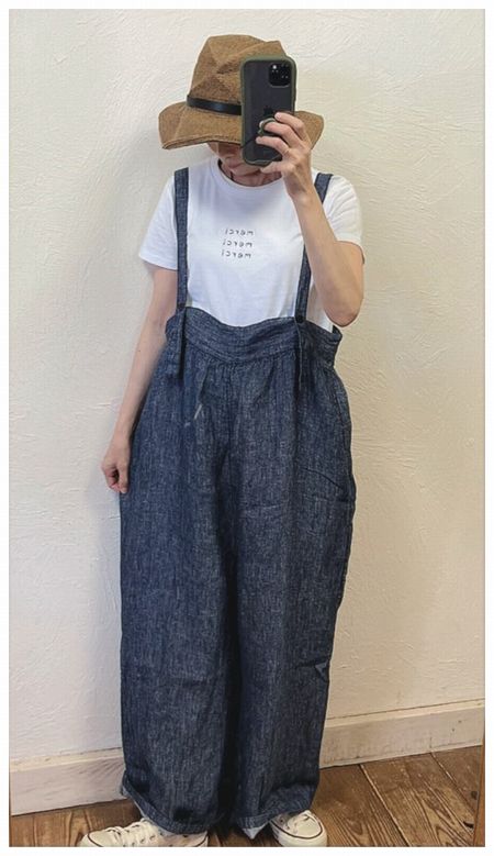 ichi(イチ） 210128 リネンデニムサロペット サロペット デニム