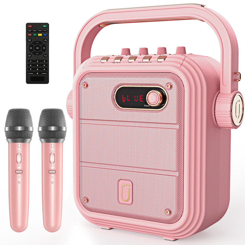 JYX 66BT Karaoke Machine with Two Wireless Microphones