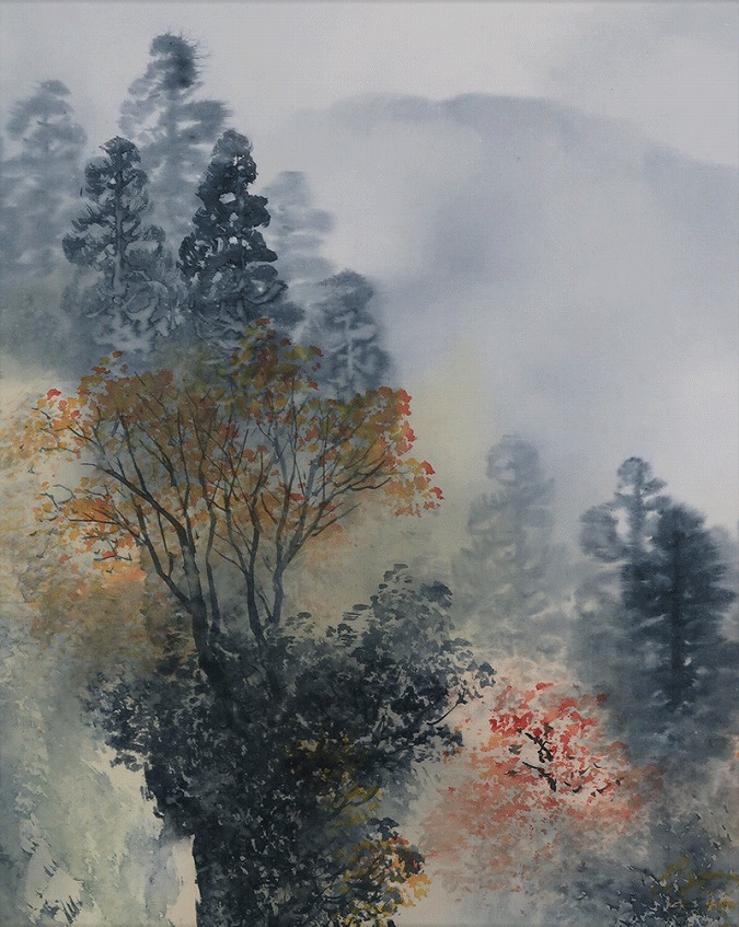 吉井大起 秋景山水 | 掛軸(掛け軸)販売／表装ご依頼は掛軸いっぷく掛軸