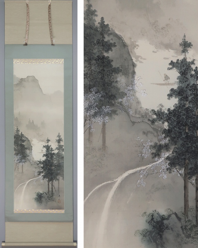 岩井昇山 春景山水圖 | 掛軸(掛け軸)販売／表装ご依頼は掛軸いっぷく