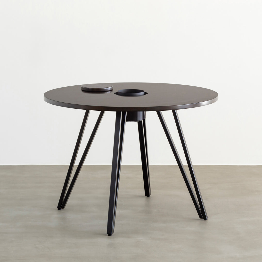 THE CAFE TABLE / ラバーウッド Black Steel トライアングル 4pin