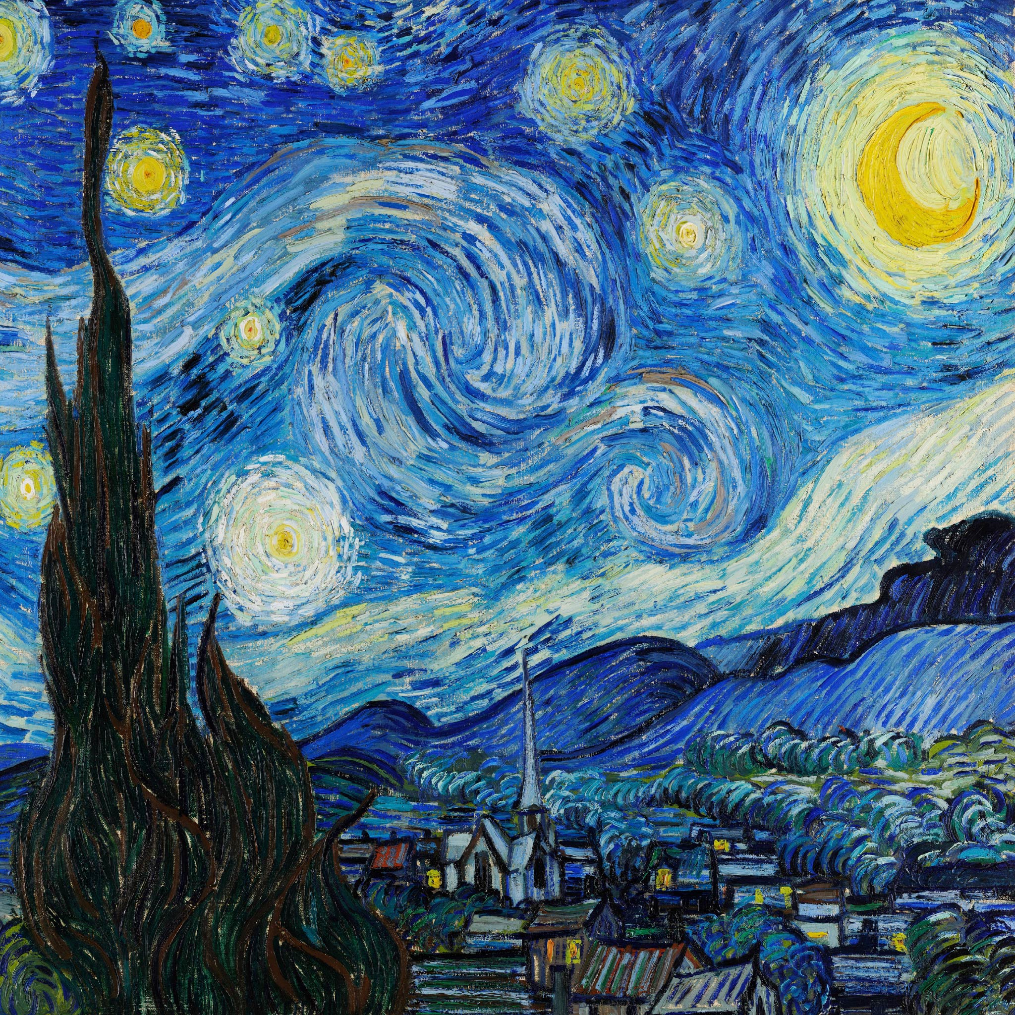 無料壁紙】フィンセント・ファン・ゴッホ「星月夜 (1889)」 / Vincent