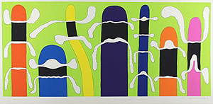 元永定正「ふにゃらくにゃら」シルクスクリーン43×95cm