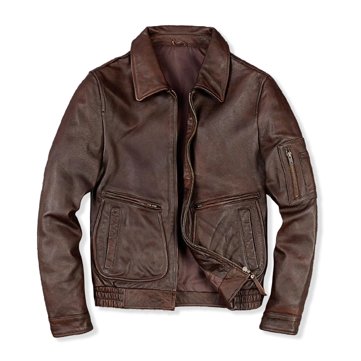 本革 ユーズド感折襟レザージャケット – Karakubuy