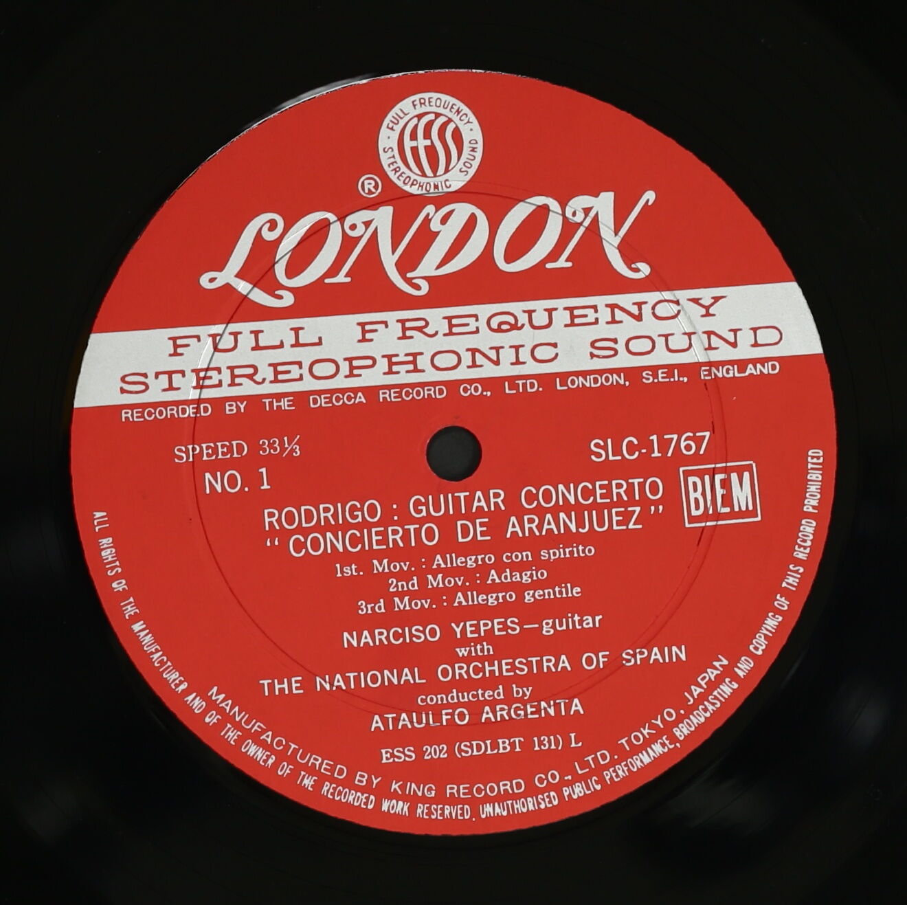 ナルシソ・イエペス / ロドリゴ:アランフェス協奏曲 – かすみレコード