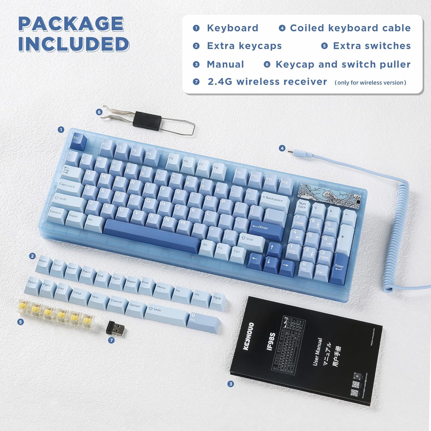 Amazonタイムセール速報】可愛い水色メカニカルキーボード『YUNZII