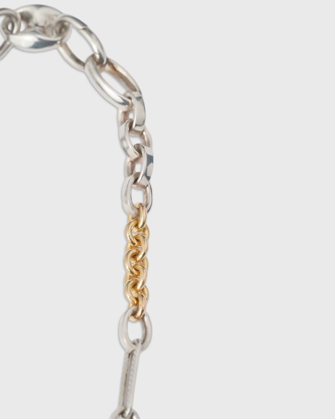 Garden of eden 24SS-094,9K Royal Gold Mix Chain Bracelet, Silver