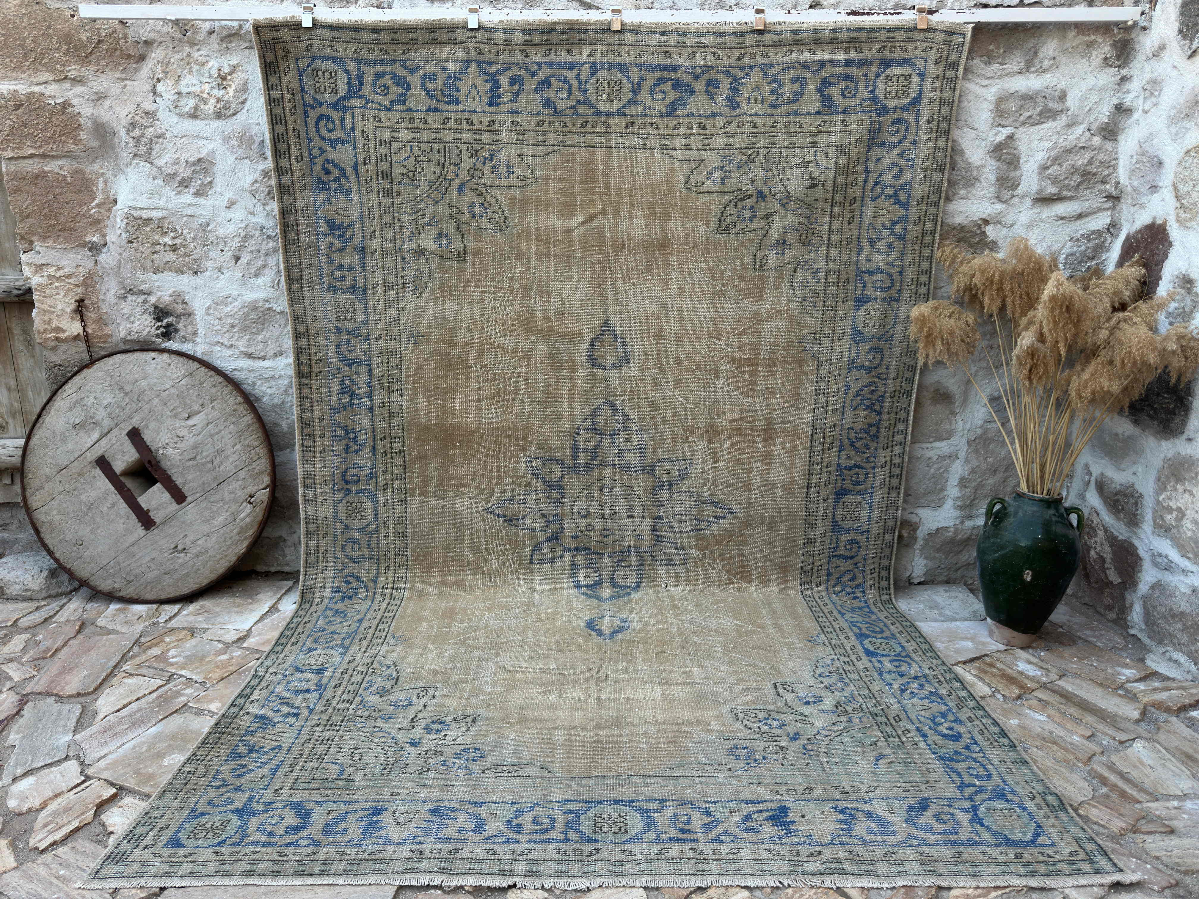 8' x 11' Vintage Turkish Rug, Blue - Lian – Kirmen™
