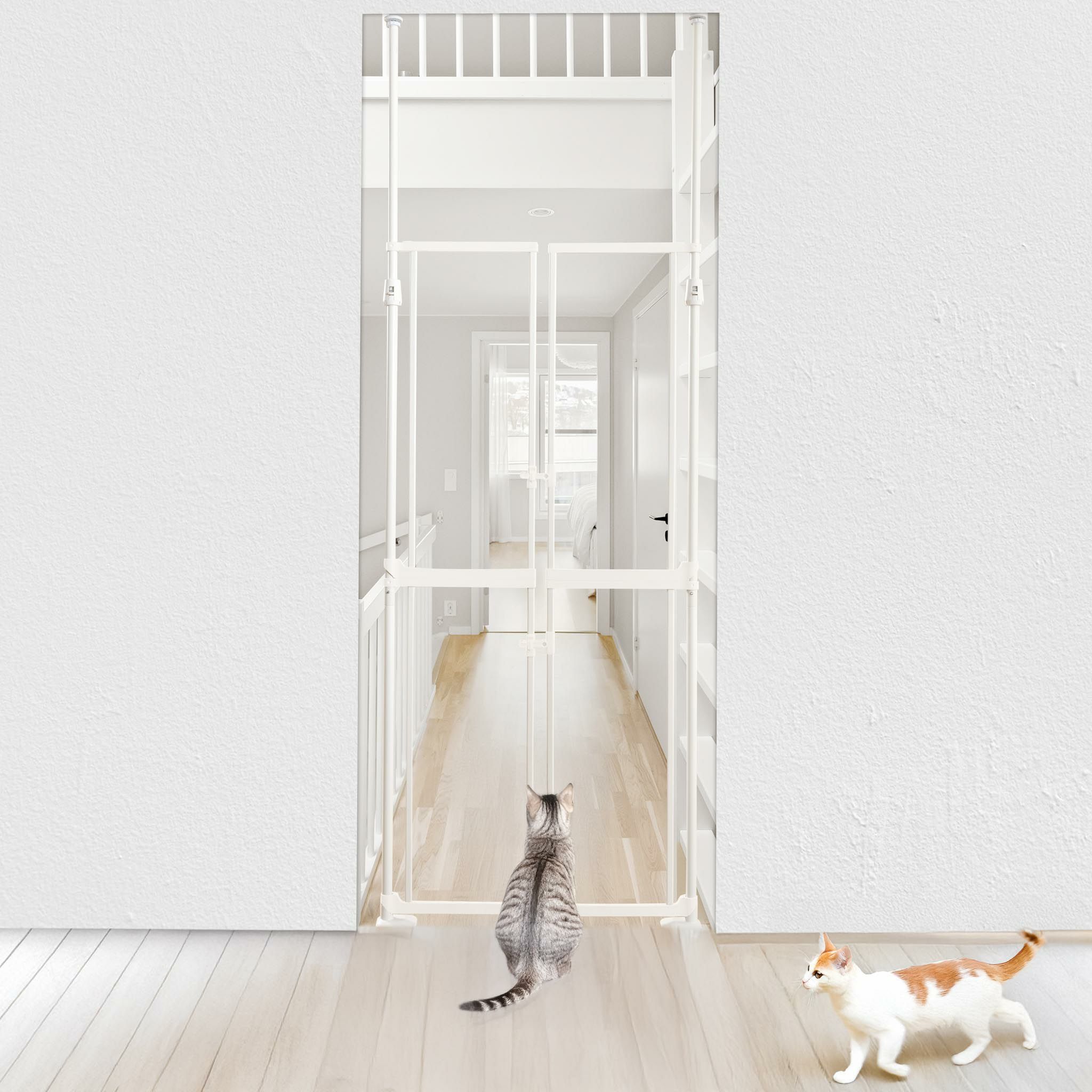 ねこ脱走防止ゲート にゃんドア クリア | KISSBABY