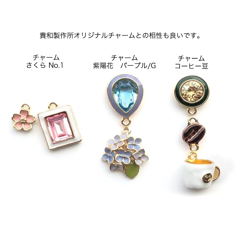 石座チャーム レクタングル エポ 1カン ブラック/G – 貴和製作所