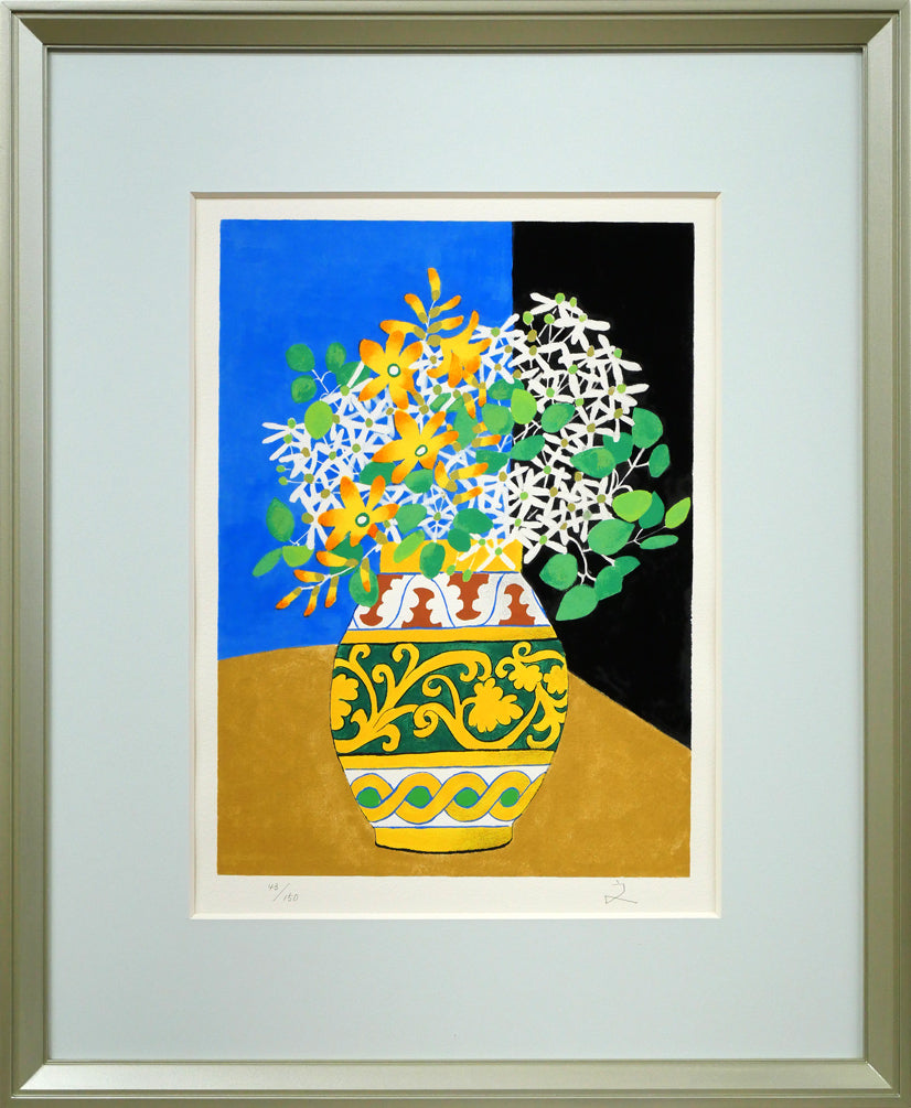 堀文子「緋牡丹」シルクスクリーン版画 絵画買取・販売の小竹美術