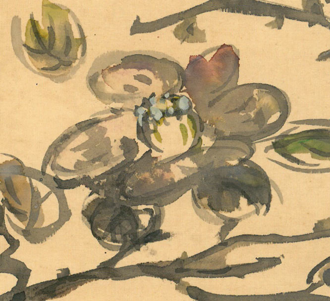 木田金次郎「椿之図」墨彩画 絵画買取・販売の小竹美術