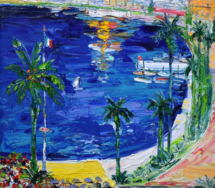 鈴木マサハル「NICE（フランス）」油絵・F30号 絵画買取・販売の小竹美術