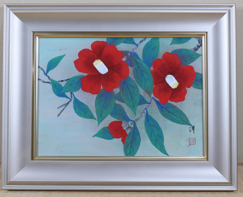 椿｜額（4号）｜新・古美術 高美堂（こうびどう）｜掛軸販売・通販