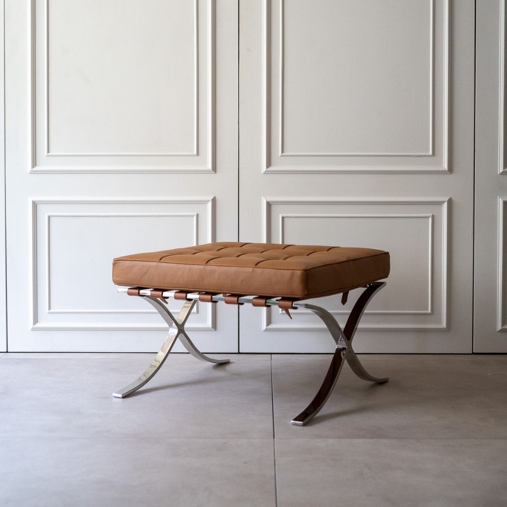 Barcelona Chair 1Seat Ottoman Brown / バルセロナチェア オットマン