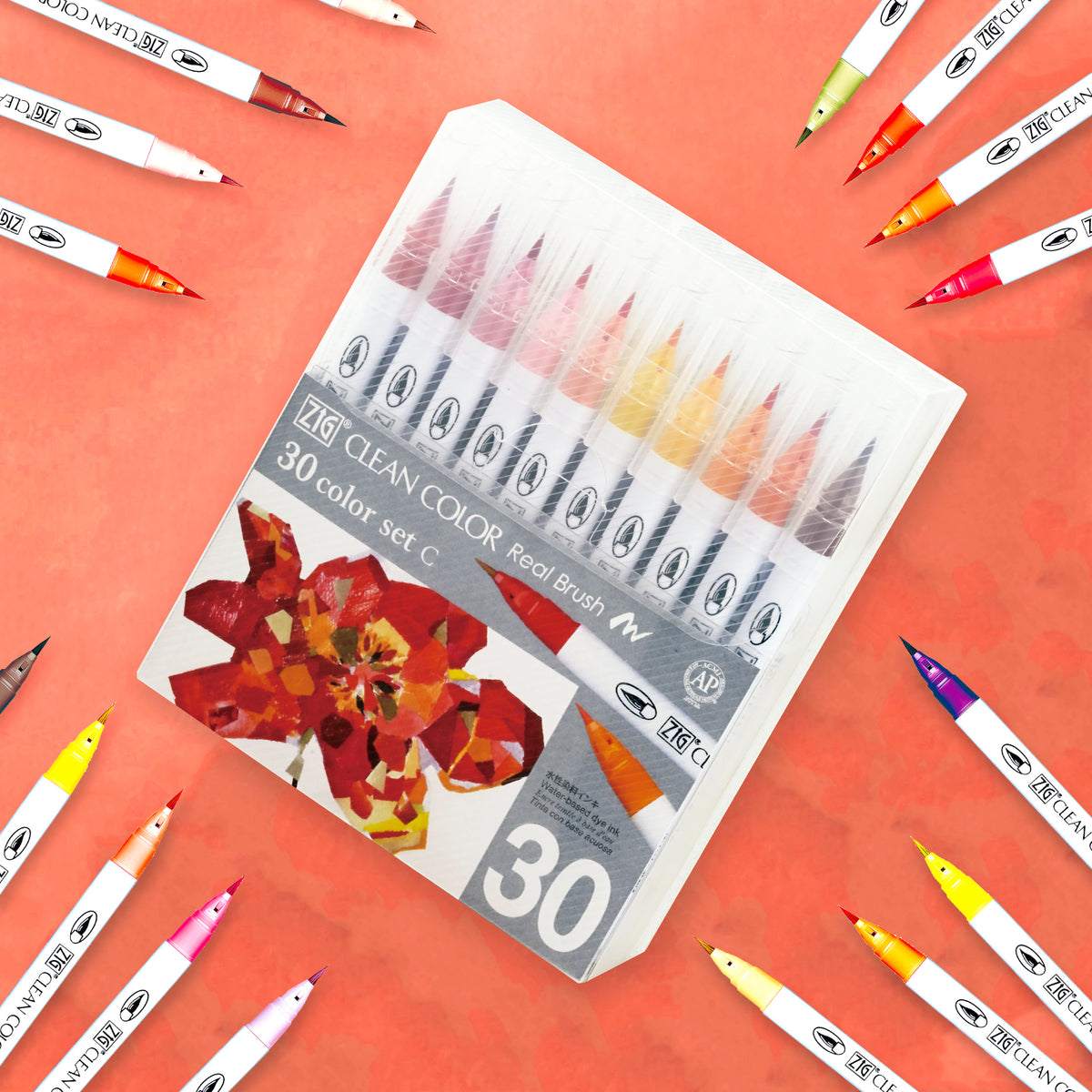 ZIG クリーンカラーリアルブラッシュ 30色セットC (RB-6000AT/30VC)