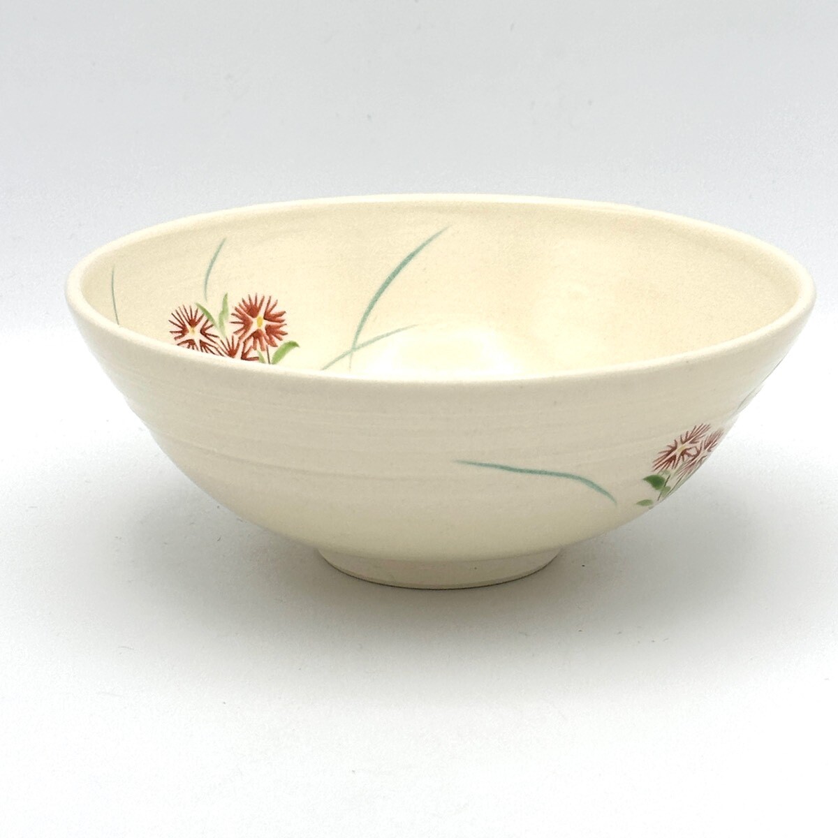 京焼(清水焼) 八木海峰作 手描き抹茶茶碗 なでしこ｜抹茶道具｜京