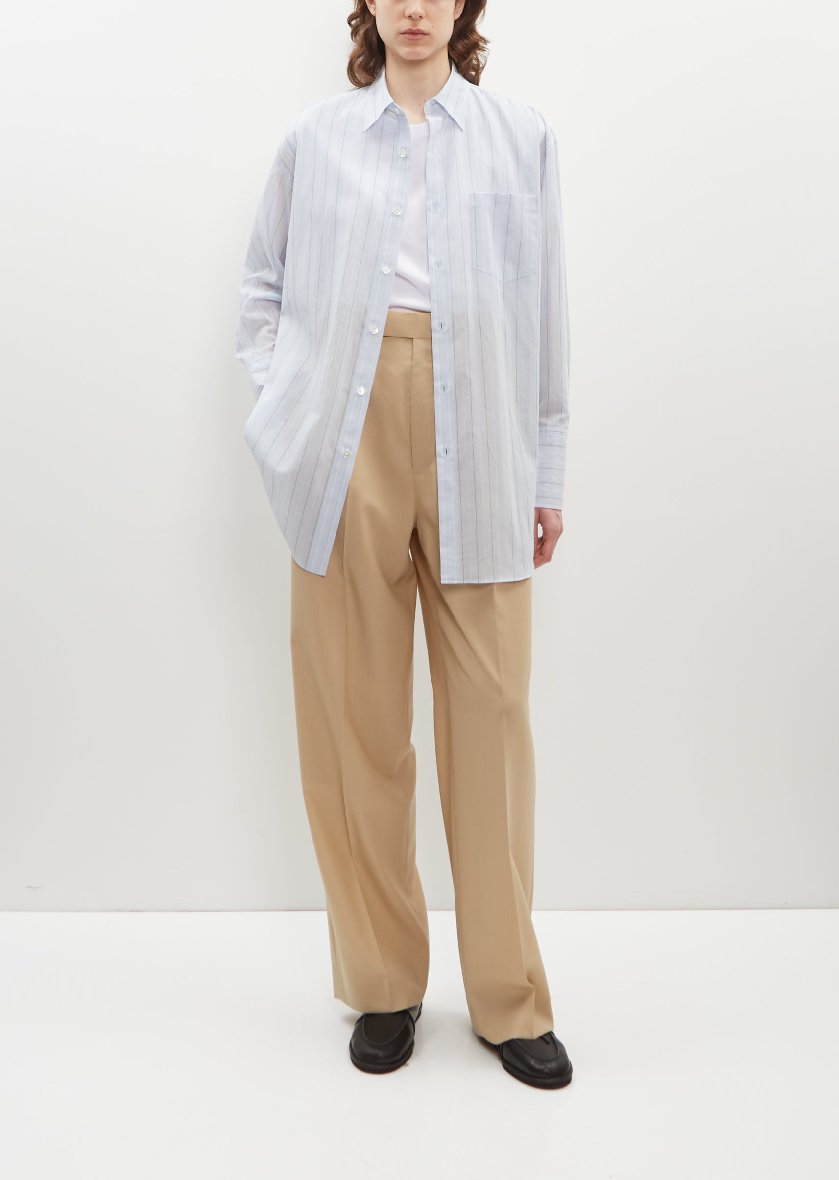 Hard Twist Finx Organza Stripe Shirt — Light Blue Stripe – La Garçonne