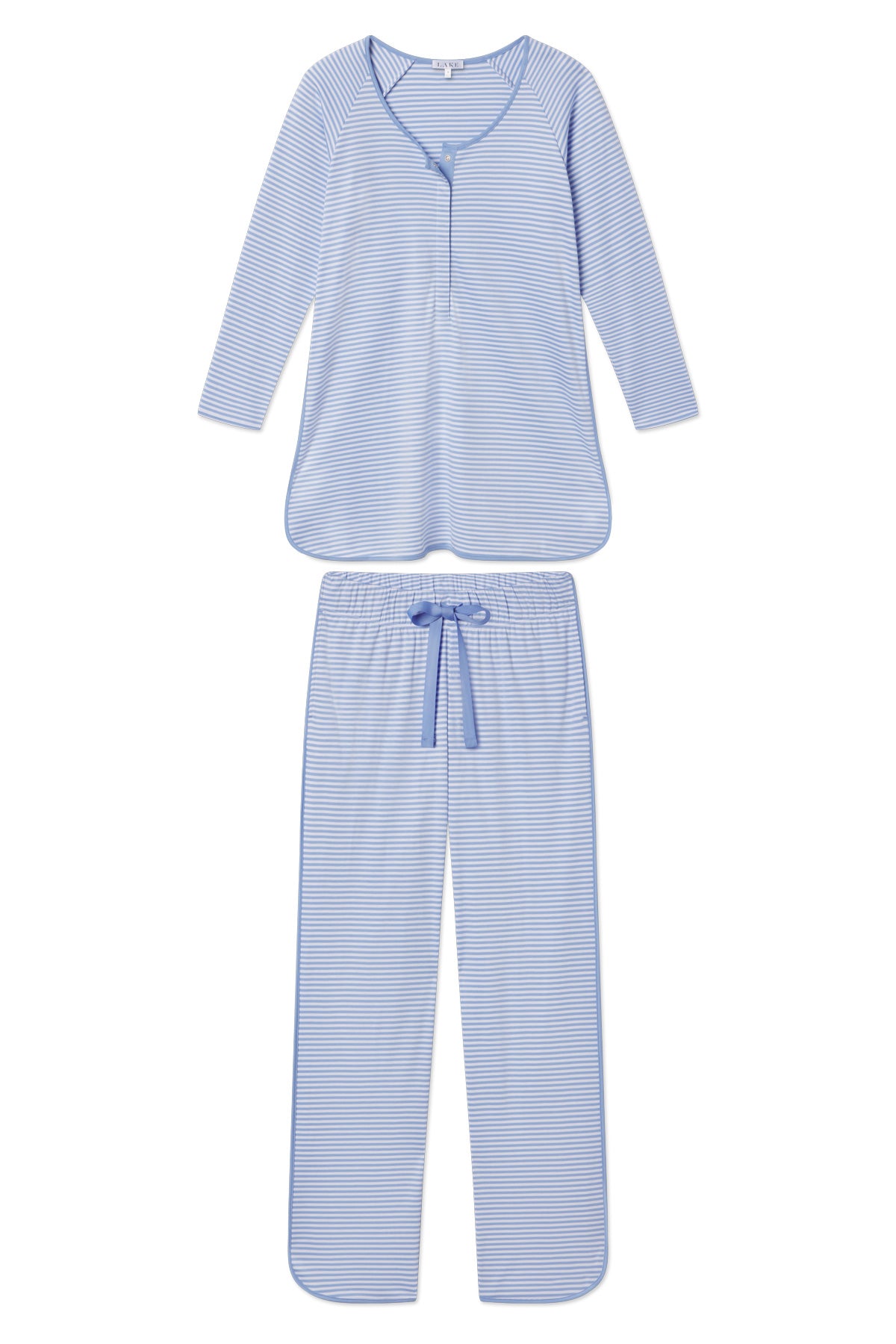 LAKE | Women | Pima Cotton Pajamas | Hydrangea Maternity Long Long Set