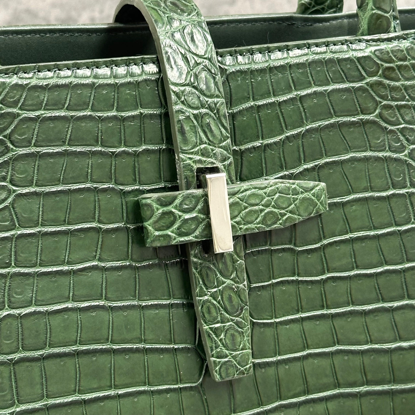 クロコダイル トートバッグ ポロサス メンズ レディース 本革 緑