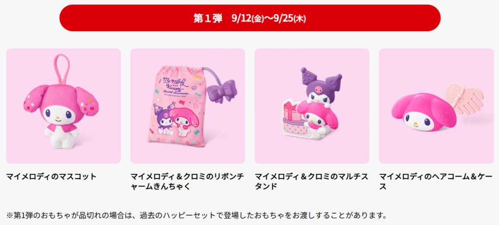 ハッピーセット】マイメロ＆クロミのおもちゃが登場！第1弾購入レポ