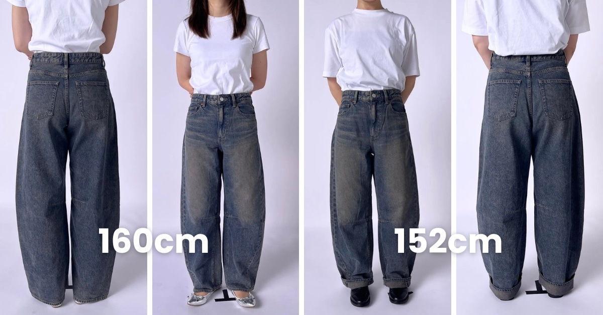 GU】大HIT「バレルレッグジーンズ」を骨格ウェーブが穿いてみた！身長